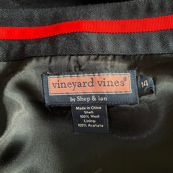 VINEYARD VINES NAVY 100% WOOL STRIPED SKIRT WITH WAIST TIE BOW. LINED. SZ:10 - Picture 4 of 4